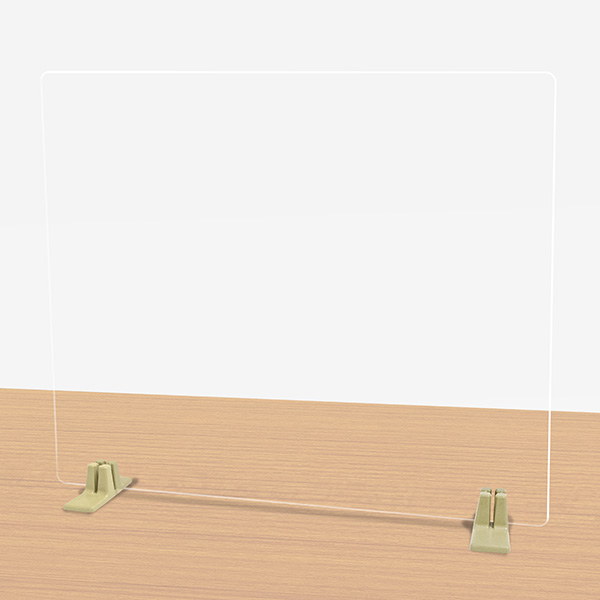 クロススタンド式 超低反射アクリルパーテーション　カ－キ