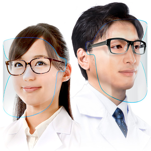 眼鏡取付け用フェイスガード